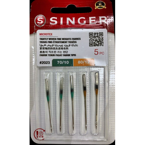 Genuine Singer #2023 Microtex Needles 70/10 & 80/12